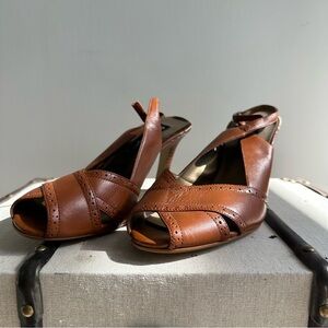Etienne Aigner Brown Leather Women's Shoes